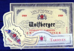 ALSACE - Gewurtztraminert - Wolfberger Vendanges Tardives 1989 - Gewurztraminer