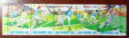 SAN MARINO 1994 Nr 1418..1422 Mondiali Di Calcio USA '94 5 X 600 Lire - Striscia Con Azione Di Gioco - VEDI FOTO - Gebraucht