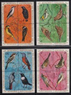 Burundi Used Scott #337-#342, #C132-#C137 Complete Set Of 12 Blocks Of 4 Each Birds - Cernícalo