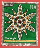 ITALIA REPUBBLICA USATO - 2013 - Arte Orafa - Fibbia A Forma Di Stella - € 0,70 - S. 3396 - 2011-20: Oblitérés