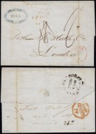 Netherlands 1848 Postal History Rare Stampless Cover Tiel To London DB.203 - ...-1852 Préphilatélie