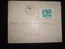 LETTRE PAR AVION POUR FRANCE TP 15F OBL. TIRETEE 6-2-1957 PORT-ROUET COTE D'IVOIRE (RARE) - Covers & Documents