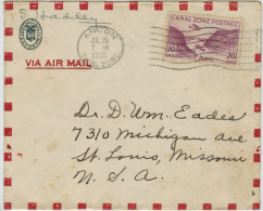 ZONA DEL CANALE - CANAL ZONE - PANAMA - 1935 - Air Mail - 20 Cents - Viaggiata Da Ancón Per St. Louis, USA - Zona Del Canale / Canal Zone