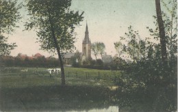 Quiévrain.   Sur Les Rives De La Henelle;   Prachtige Gekleurde Kaart;    1908  Naar  Quevaucamps - Quievrain