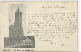 Renaix.  -  La Tour De St.-Martin. (1898)   -  PRACHTKAART!   Cuesmes  1901  Naar  Mons - Renaix - Ronse