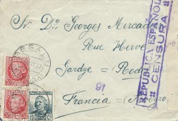 ESPAGNE LETTRE AVEC CENSURE RÉPUBLICA ESPANOLA POUR LA FRANCE 1937 . A Voir Pour étude (lot 1005) - Marcas De Censura Republicana