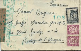 ESPAGNE LETTRE AVEC CENSURE RÉPUBLICA ESPANOLA POUR LA FRANCE . A Voir Pour étude (lot 1013) - Bolli Di Censura Repubblicana