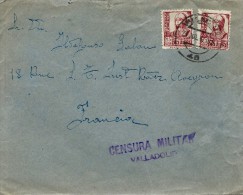 ESPAGNE LETTRE AVEC CENSURE VALLADOLID POUR LA FRANCE 1937 . A Voir Pour étude (lot 1020) - Republikanische Zensur