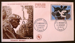 FRANCE Yvert 1319  FDC, Enveloppe 1 Er Jour. Oeuvre De BRAQUE °° Le Messager. 10/11/1961 - 1960-1969