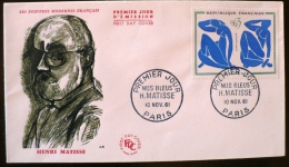 FRANCE Yvert 1320  FDC, Enveloppe 1 Er Jour. Oeuvre De MATISSE. Nu Bleus 10/11/1961 - 1960-1969