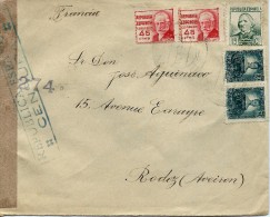 ESPAGNE LETTRE AVEC CENSURE RÉPUBLICA ESPANOLA POUR LA FRANCE . A Voir Pour étude (lot 1034) - Bolli Di Censura Repubblicana