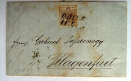 Lombardei-Venetien Lombardo Veneto--  BRIEF LETTER - COVER - 30 CENTESIMI UDINE KLAGENFURT 1855 - Lombardo-Venetien