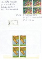 TIMBRES - STAMPS - LETTRE RECOMMANDÉE - CAPE VERDE / CAP VERT POUR PORTUGAL - TIMBRES ALPHABÉTISATION ET ANIMAUX (CHIEN) - Cap Vert