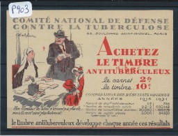 FRANCE  CARNET VIGNETTE ANTI TUBERCULEUX   CHOCOLAT SUCHARD LUXE - Blocks Und Markenheftchen