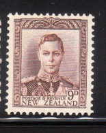 New Zealand 1947 KG VI 9p Mint - Unused Stamps