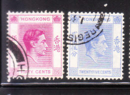 Hong Kong 1938-48 KG VI 2v Used - Oblitérés