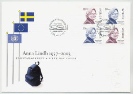 SWEDEN 2003 Anna Lindh FDC.  Michel 2382-83 - FDC