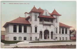 SANTA ANA CA CALIFORNIA, PUBLIC LIBRARY BUILDING 1900s Vintage Postcard ~ ARCHITECTURE  [5552] - Santa Ana