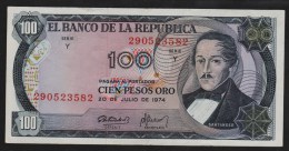 COLOMBIA 100 PESOS ORO 20.07.1974   # Y 290523582 P#415 - Colombie