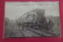 C P  Catastrophe De Courville  Rencontre Du Rapide Paris Brest Avec Un Train De Marchandise Le Wagon Restaurant Incendié - Disasters