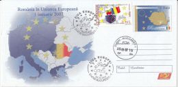 839fm- ROMANIA MEMBERSHIP IN THE EUROPEAN UNION, EUROPA'S DAY, COVER STATIONERY, 2007, ROMANIA - European Community