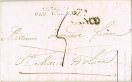 11168. Carta Entera Prefilatelica ZARAGOZA 1827. Marca FRANCO - ...-1850 Préphilatélie