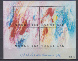 NORVEGE   1989         BF    N°   12          COTE   11 € 00 - Blokken & Velletjes