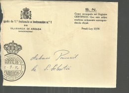 VILAGARCIA DE AROUSA  CC CON FRANQUICIA JUZGADO NUM.1 Sobre Con Roturas - Postage Free