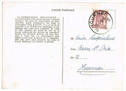 Timbre De Service : Carte Postale Affranchie Par 90c Lion Héraldique - Otros & Sin Clasificación