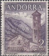 Andorre Espagnol 1963 Yvert 56 O Cote (2015) 0.15 Euro Eglise De Santa Coloma - Gebruikt