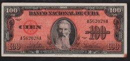 CUBA 100 PESOS 1959  # A562028A  P# 93   F. Aguilera - Kuba