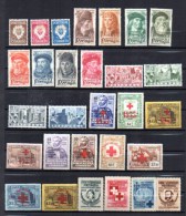 Lot Divers + Franchise (Croix-Rouge), Entre 589 Et 680*+ Fr 40 …102*, Cote 109 € - Unused Stamps