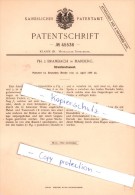 Original Patent  - Ph. J. Brambach In Marburg , 1888 , Streichinstrument !!! - Muziekinstrumenten