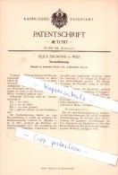 Original Patent  - Julius Zsigmond In Wien , 1892 , Taschenfeuerzeug , Feuerzeug !!! - Other & Unclassified