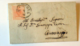 Lombardei-Venetien Lombardo Veneto--  BRIEF LETTER - COVER - 15 CENTESIMI 1852 MANTOVA  COMESSAGGIO SABBIONETTA - Lombardo-Veneto