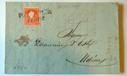 Lombardei-Venetien Lombardo Veneto--  BRIEF LETTER - COVER - 5 SOLDI  UDINE PORDENONE 186 - Lombardo-Vénétie