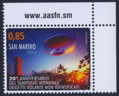 2013 SAN MARINO "20° ANNIVERSARIO SIMPOSIO MONDIALE UFO" SINGOLO MNH - Nuevos