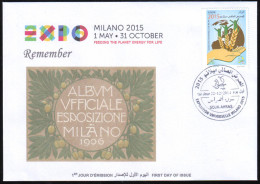 ARGELIA 2014 FDC World Expo Milan 2015 Milano Universal Expo - Italie Italia Italy Exposition Food Feeding - 2015 – Milano (Italia)