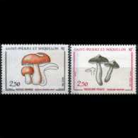 ST.PIERRE 1987 - Scott# 488-9 Mushrooms 2.5f MNH (XO088) - Nuevos