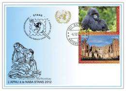 ONU Genève 2012 - Blue Card NABA STANS UNESCO "patrimoine Mondial Afrique" - Maximumkaarten