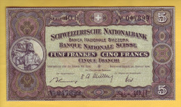 SUISSE - Billet De 5 Franken. 20-01-49. Pick: 11n. SUP+ - Svizzera