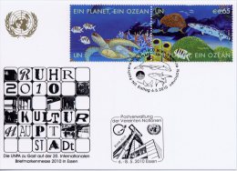 ONU Vienne 2010 - White Card Essen 6-8 5 2010 "Ein Planet Ein Ozean" - Cartes-maximum