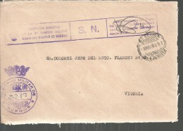 BURGOS CC CON FRANQUICIA GOBIERNO MILITAR MAT 6 REGION DEEL EJERCITO - Military Service Stamp