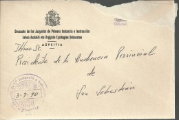 AZPEITIA GUIPUZCOA CC CON FRANQUICIA JUZGADO PRIMERA INSTANCIA Sobre Con Defectos - Franquicia Postal