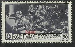 EGEO 1930 CASO FERRUCCI CENT. 50 CENTESIMI USATO USED OBLITERE´ - Egée (Caso)