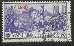 EGEO 1930 LERO (LEROS) FERRUCCI CENT. 20 CENTESIMI USATO USED OBLITERE´ - Egée (Lero)