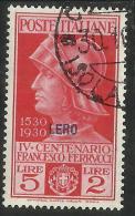 EGEO 1930 LERO (LEROS) FERRUCCI LIRE 1,25 USATO USED OBLITERE´ - Egée (Lero)