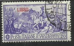 EGEO 1930 LIPSO (LISSO)  FERRUCCI CENT. 20 CENTESIMI USATO USED OBLITERE´ - Egeo (Lipso)