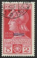EGEO 1930 NISIRO FERRUCCI LIRE 5 + 2 L. USATO USED OBLITERE´ - Egeo (Nisiro)