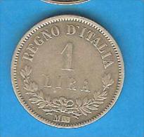Monnaies ) ITALIE - 1 Lira - Vicotr Emmenuel  II - 1863 M : BN  - Argent - - 1861-1878 : Victor Emmanuel II